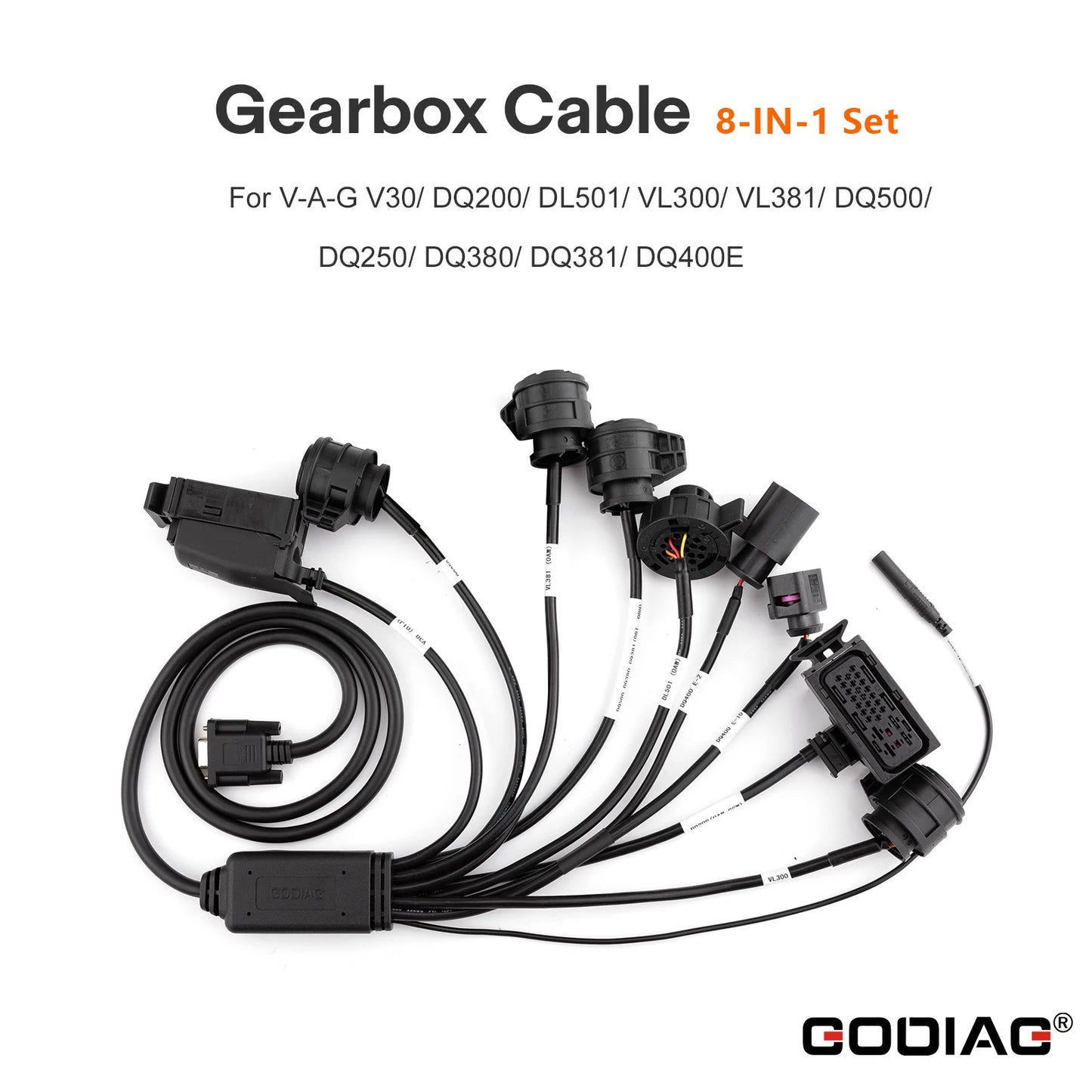 GODIAG Gearbox Cable 8-in-1 Set for VAG V30/ DQ200/ DL501/ VL300/ VL381/ DQ500/ DQ250/ DQ380/ DQ381/ DQ400E