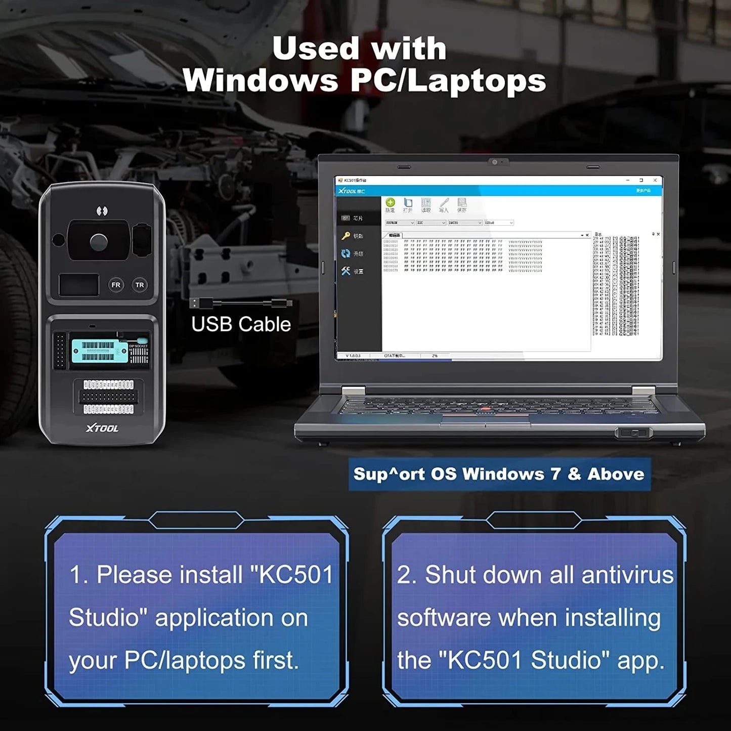 XTOOL KC501 Professional Car Key Programming OBD2 Sacnner Chip Programmer ECU Reader For Benz Infrared Key Works With X100 PAD3