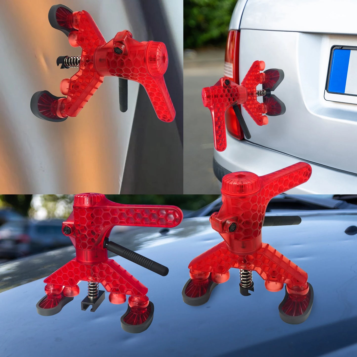 WOYO PDR500 PDR Lifter Kit For Car Dent Repair Tool, With 3 Kinds of Foot Pad & Long Tabs Adapter, Adjust the Width by Foot Pad