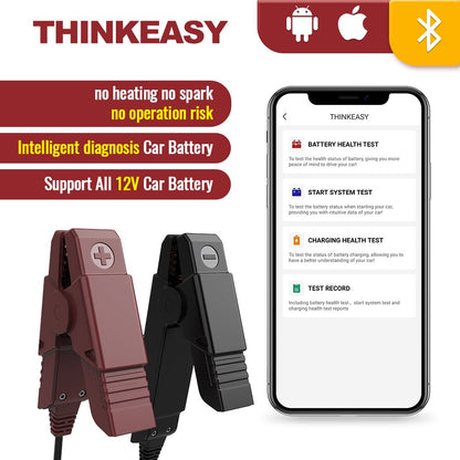 THINKCAR New Thinkeasy Bluetooth Vehicle Battery Tester 12V 2000CCA Battery Test Charging Cricut Tools Auto Car Diagnostic Tools
