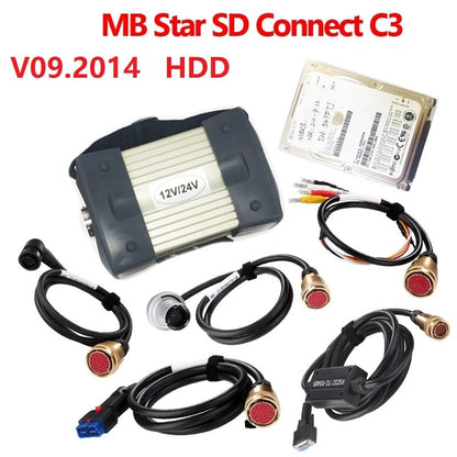 new MB STAR C3 Car Diagnostic Tool 03/2022 Software free install HDD C3 SD scanner and RS232 RS485 cable  MB cars trucks Diagnostic