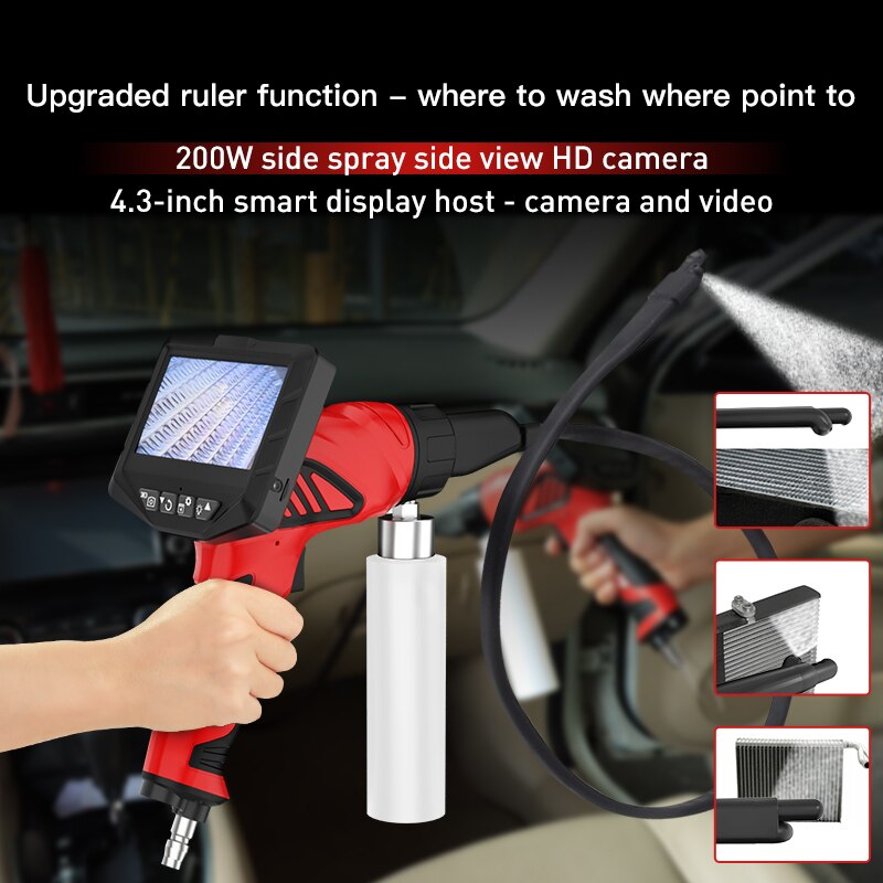 Car Evaporator Coil Cleaning 8.5mm Camera Endoscope Machine 3.5 Inch LCD Air Conditioner