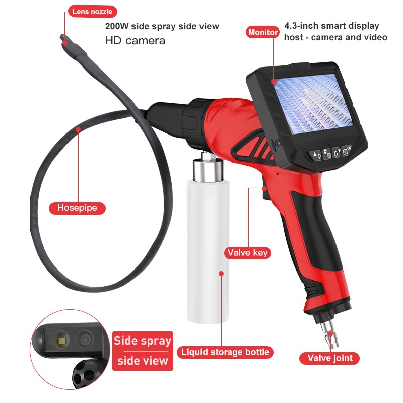 Car Evaporator Coil Cleaning 8.5mm Camera Endoscope Machine 3.5 Inch LCD Air Conditioner