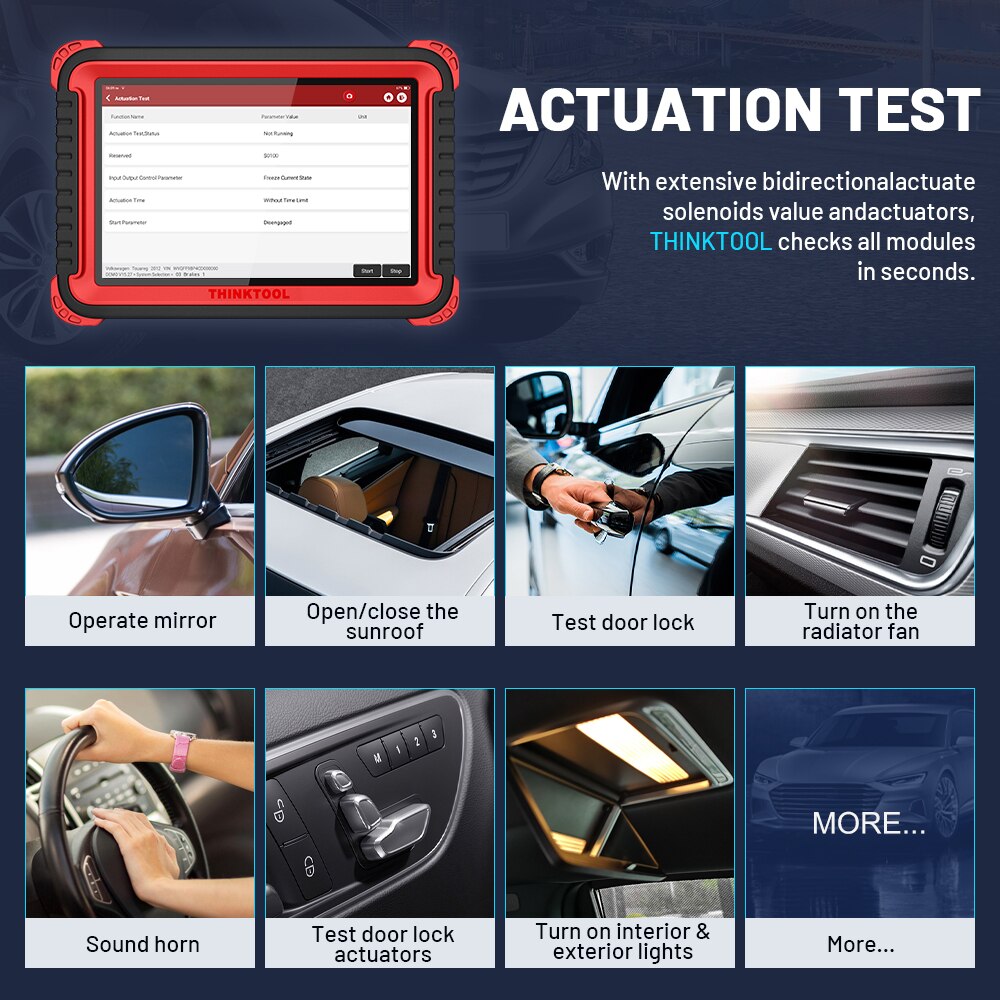 ThinkCar Thinktool pros car tools 10" Bi-Directional obd2 diagnostic tool 28 reset key program ecu coding code reader scanner