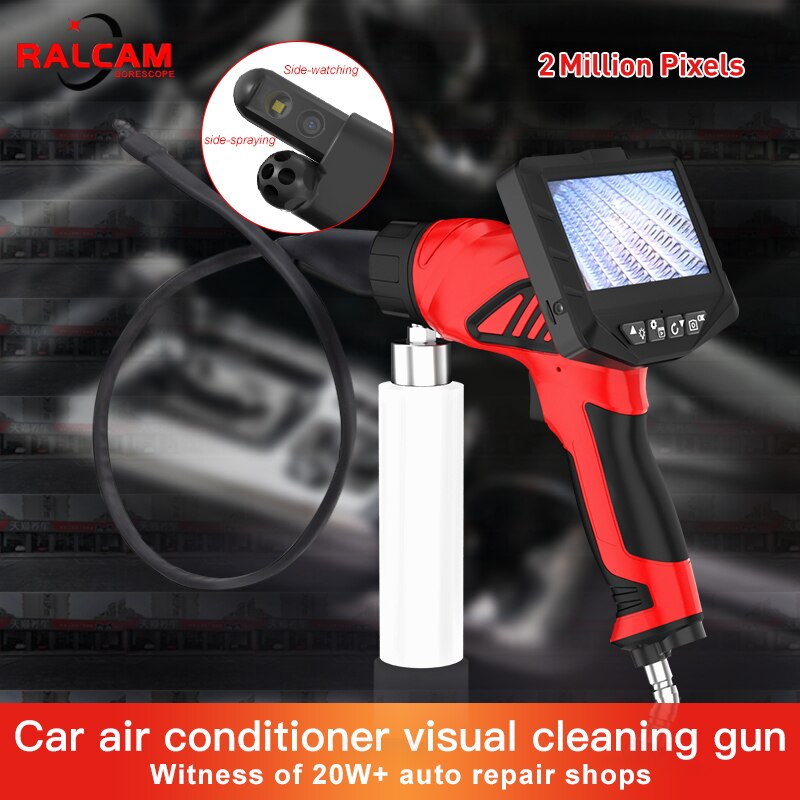 Car Evaporator Coil Cleaning 8.5mm Camera Endoscope Machine 3.5 Inch LCD Air Conditioner
