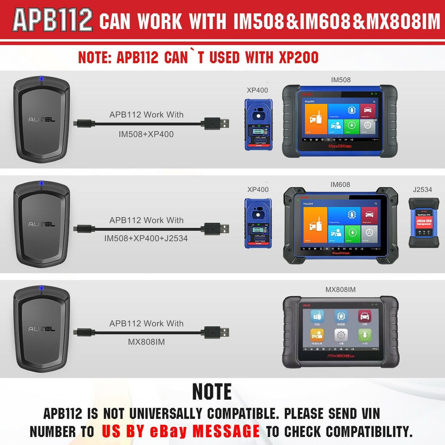 AUTEL APB112 Smart Key Simulator 46 4D Chip Compatible with IM608,IM508,MX808IM