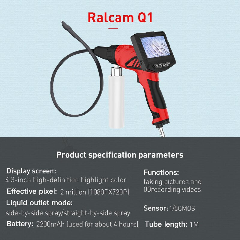 Car Evaporator Coil Cleaning 8.5mm Camera Endoscope Machine 3.5 Inch LCD Air Conditioner
