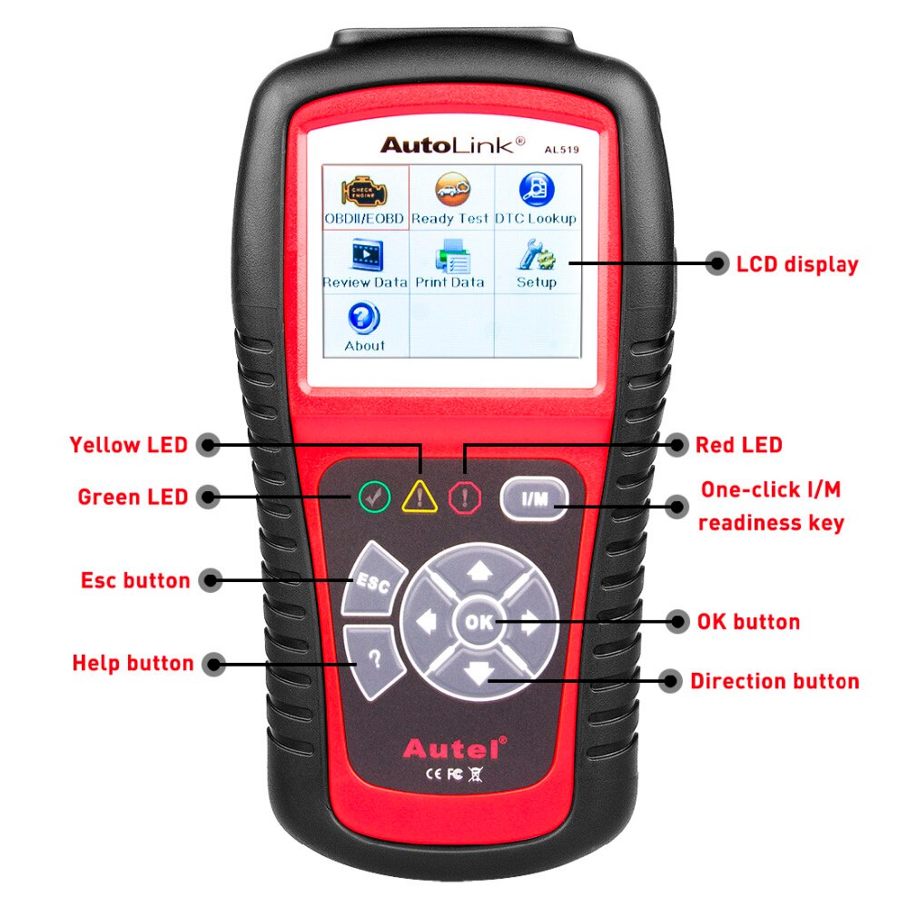 Autel AutoLink AL519 Diagnostic Tool OBD2 Scanner Code Reader Scanner Automotriz Automotivo Scanner Car diagnostic