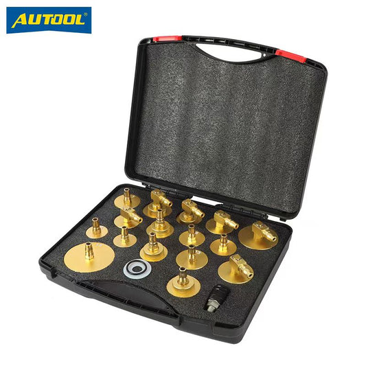 AUTOOL 17pcs Pulsating Brake Oil Exchanger Connector Car Brake Extractor Oil Pump  Connector for Toyota Tesla Benz BMW Audi