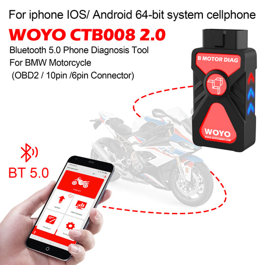 WOYO CTB008PRO  for BMW Motorcycle OBD Wireless Diagnostic Instrument for IOS for Android Universal Clearing of read faults