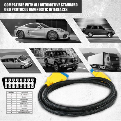 AUTOOL 100CM Car OBDII Extension Cable 16 Pin Male To Female OBD2 Connector 16Pin Diagnostic Tool ELM327 OBD2 Extended Adapter