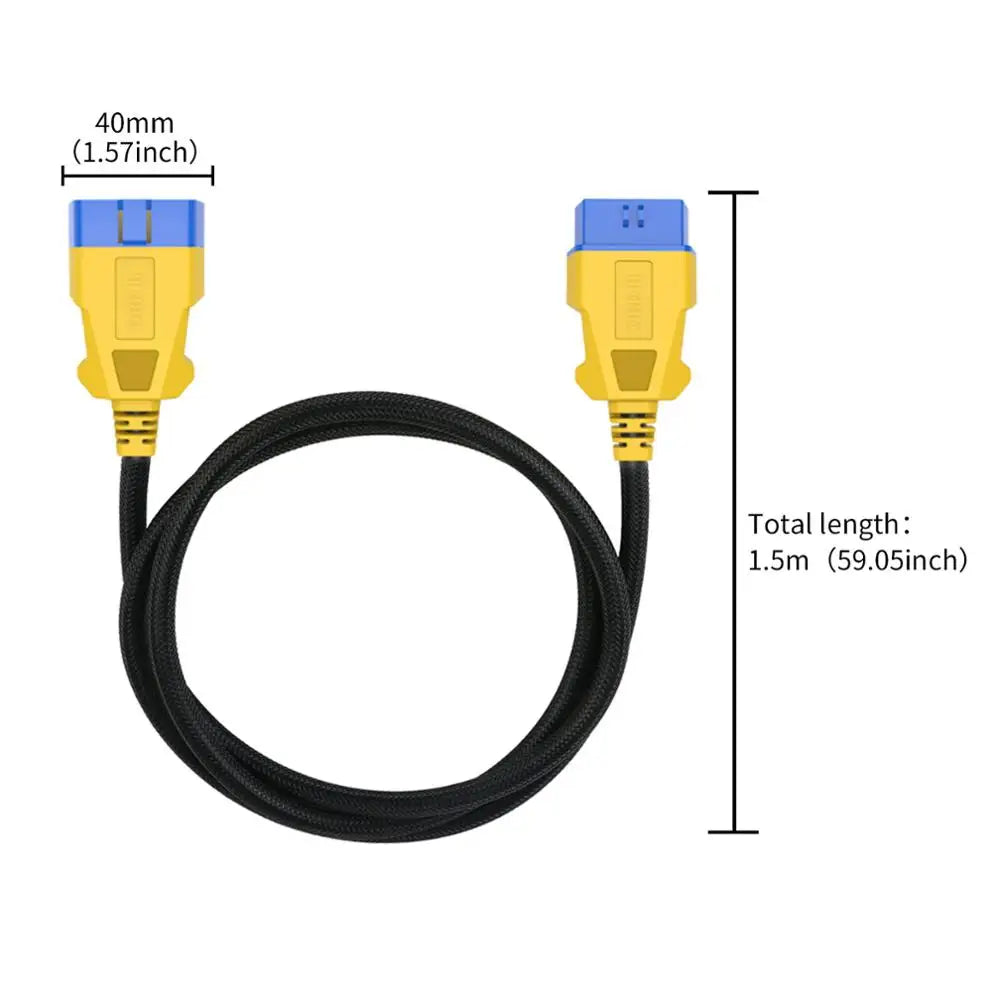 AUTOOL 150CM Car OBD II OBD2 16 Pin Male to Female Extension Cable Car Diagnostic Extender Cord Adapter for Pro3/Launch/ELM327