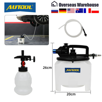 AUTOOL 2L Car Brake Bleeder Pumping Fluid Pump Kit Oil Change Machine Purge Tank Tubes Repair Tools with with 1L Reservoir