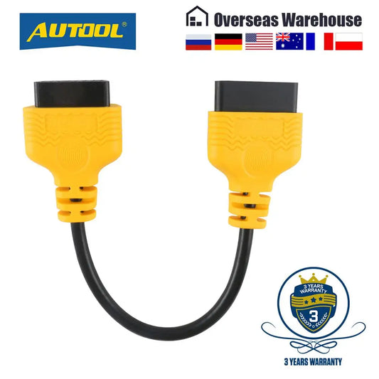 AUTOOL 30cm Auto OBD 2 Diagnostic Adapter Cable Car OBD2 II ELM327 Extend Connector Scanner 16Pin Male to Female Extension Wire