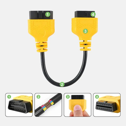 AUTOOL 30cm Auto OBD 2 Diagnostic Adapter Cable Car OBD2 II ELM327 Extend Connector Scanner 16Pin Male to Female Extension Wire