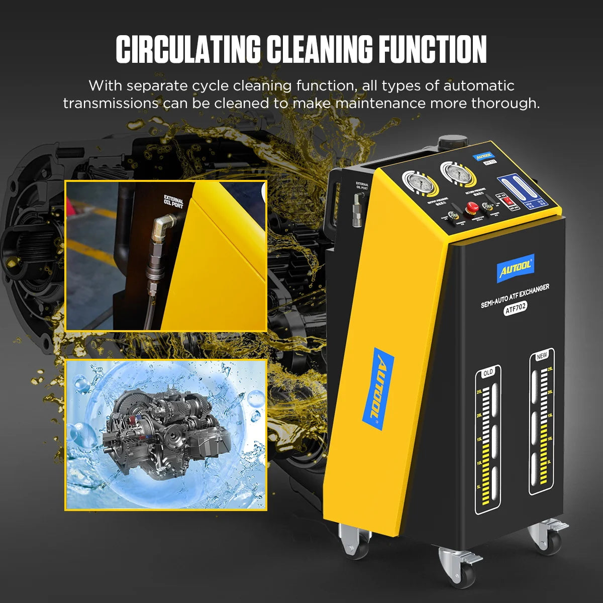 AUTOOL ATF702 ATF Exchanger Transmission Oil Change Machine Transmission Oil Filling & Outing Tool for Gasoline & Diesel Vehicle