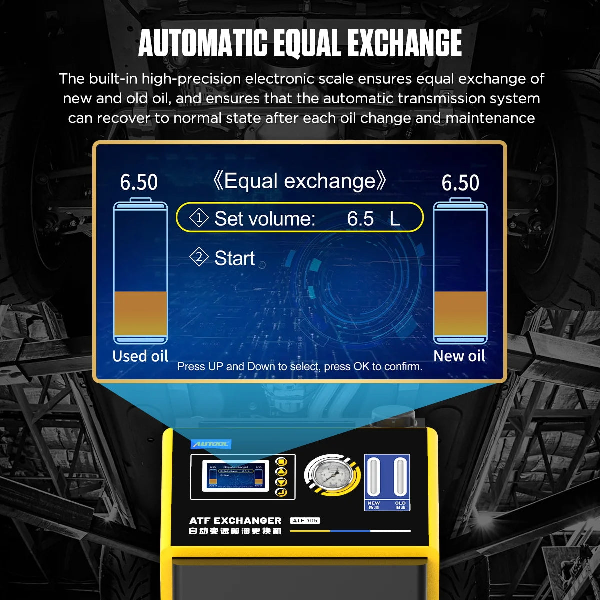 AUTOOL ATF705 ATF Exchanger Automatic Transmission Fluid Exchanger Oil Filling & Outing Tool for Gasoline Car & Diesel Vehicle