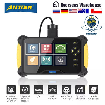 AUTOOL CS603 Car OBD2 Diagnostic Tool Auto Scan Tools Engine ABS Airbag AT Code Reader Oil EPB SAS ABS Bleeding Throttle 5 Reset