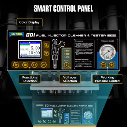 AUTOOL CT500 GDI EFI FEI Piezoelectric Fuel Injectors Cleaner & Tester Machine 6-Cylinder Fuel Injector Cleaner Tester 110V-230V