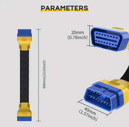 AUTOOL Car OBD2 II Enhanced Flexible Extension Male to Female Cable for Launch Easydiag/THINKDIAG/THINKDRIVER/ELM327 OBDII Cable