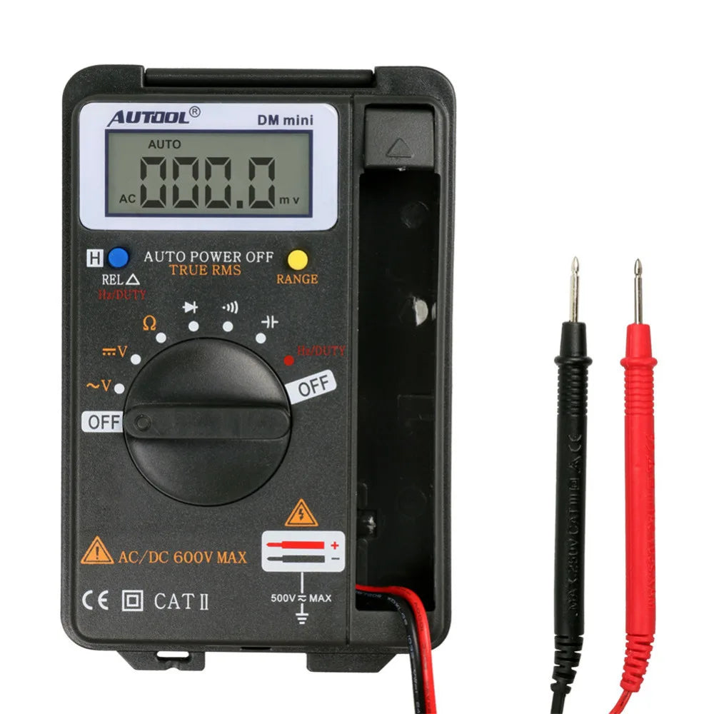 AUTOOL DM Mini Multimeters Integrated DC Short Circuit Test True RMS Auto Range Tester Electrician Handheld Digital Multimeter