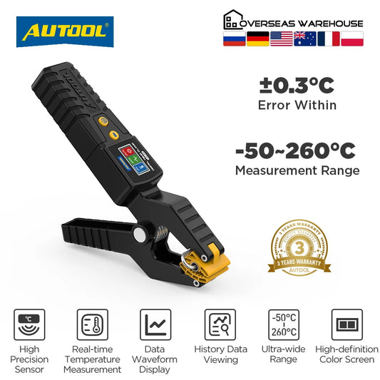 AUTOOL LM55 Digital Temperature Test Clamp -50~260°C Waveform Data Display Precision Sensor Real-time Temperature Measurement