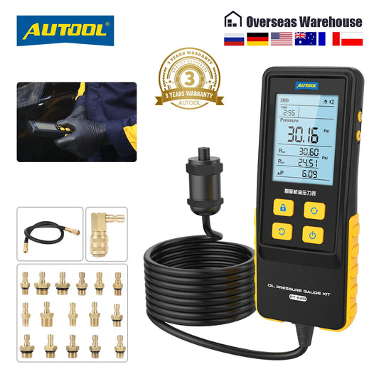 AUTOOL PT620 Engine Oil Pressure Gauge 0-426 PSI Digital Display Automotive Tool for Motorcycle Car Truck