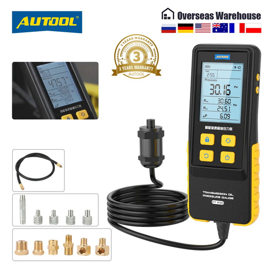 AUTOOL PT650 ATF Exchanger Transmission Oil Pressure Gauge 0-426 PSI Digital Display Automotive Tool for Motorcycle Car Truck