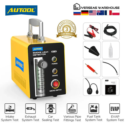 AUTOOL SDT103 Car Smoke Leak Detector 12V Automotive EVAP Leakage Gas Leakage Locator Oil Pipe Generator Diagnostic Tool