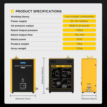 AUTOOL SDT50 Car Smoke Leak Detector Analyzer Inspection Exhaust Smoke Meter Automotive EVAP Gas Leak Locator Diagnostic Tools