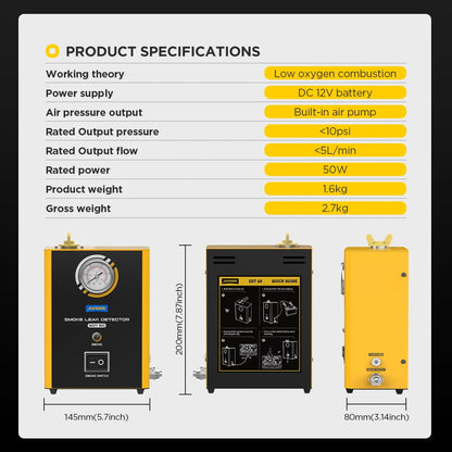 AUTOOL SDT60 Car EVAP System Smoke Detector Tester Pipe Leak Locator Automotive Diagnostic Smog Gas Leakage Analyzer Detector