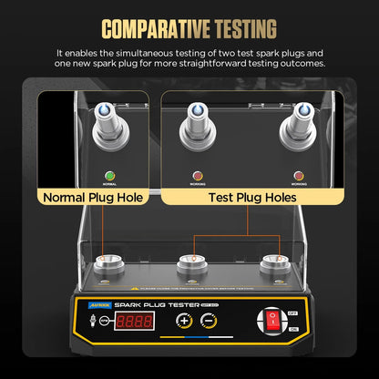 AUTOOL SPT301 Car Spark Plug Tester Ignition Testers Automotive Diagnostic Tool 3-Hole Spark Plug Flashover Analyzer 110/220V