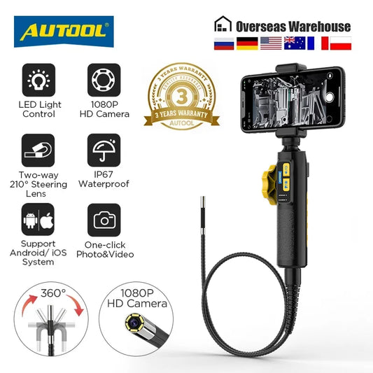 AUTOOL SVB302 1080 HD Automotive Industrial Endoscope with Light  Autofocus Endoscope Inspection Camera Lens for IMG & Video