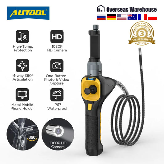 AUTOOL SVB303 1080 HD Automotive Industrial Endoscope with Light  Autofocus Endoscope Inspection Camera Lens for IMG & Video