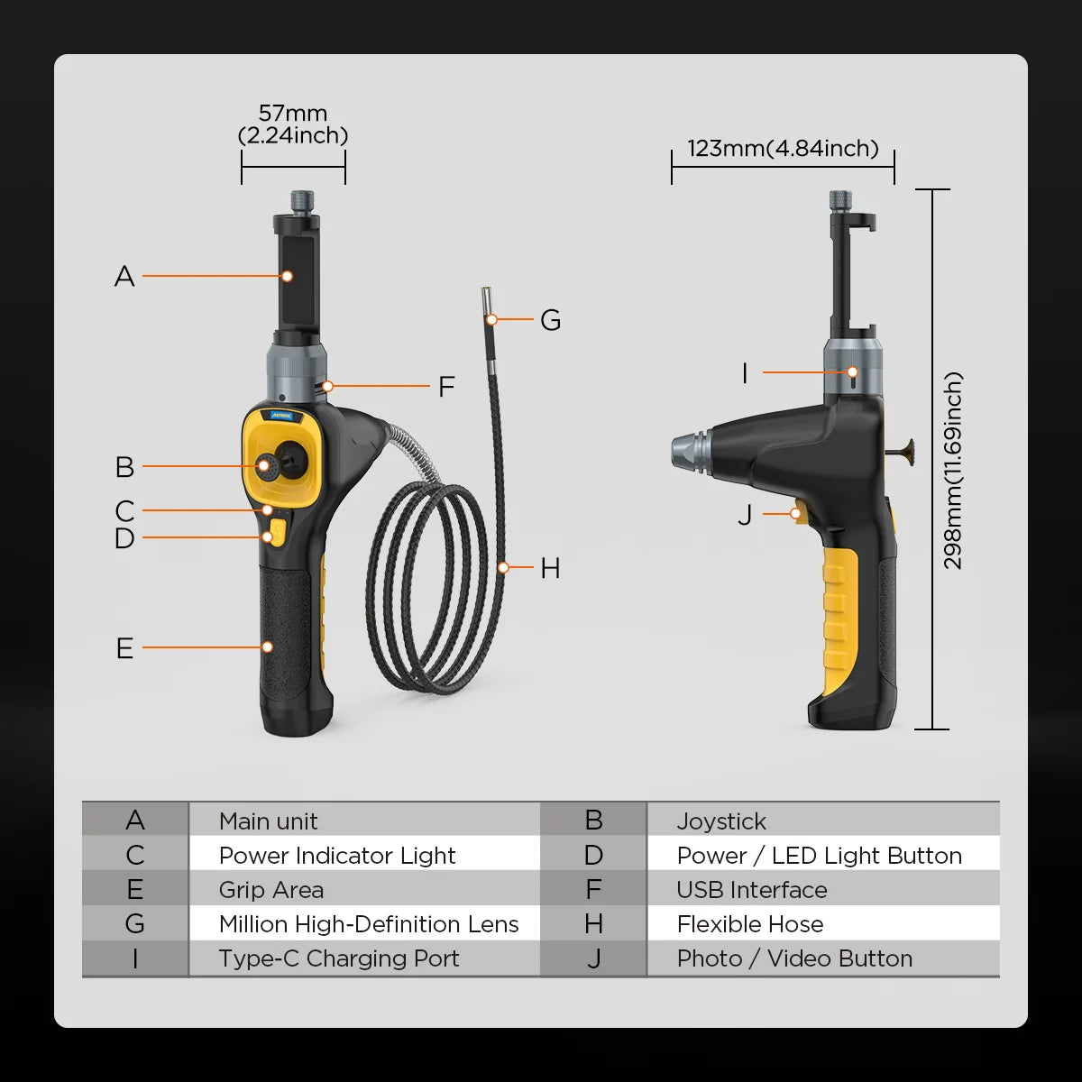 AUTOOL SVB303 1080 HD Automotive Industrial Endoscope with Light  Autofocus Endoscope Inspection Camera Lens for IMG & Video