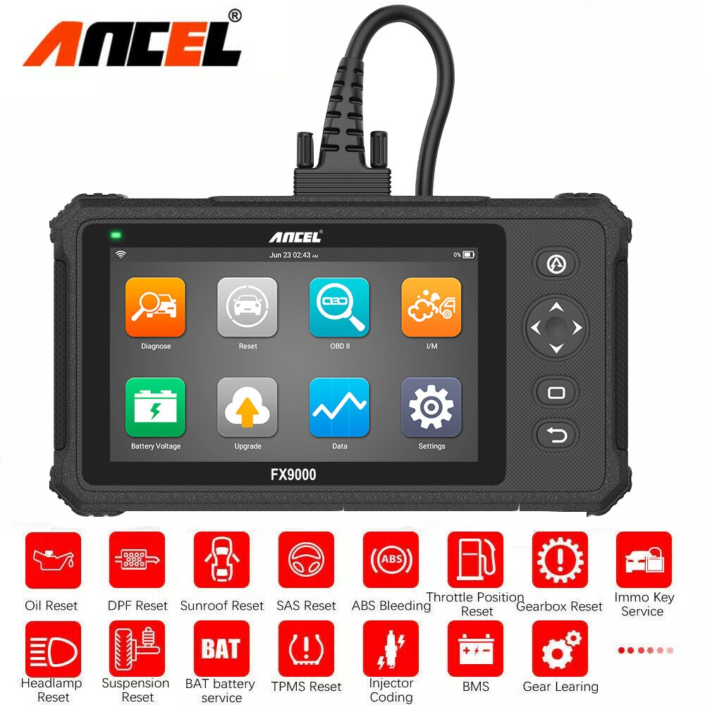 Ancel FX9000 OBD2 Car Diagnostic Scanner Professional OBD2 Scanner Airbag SAS TPMS EPB IMMO Reset Auto Code Reader Scanner