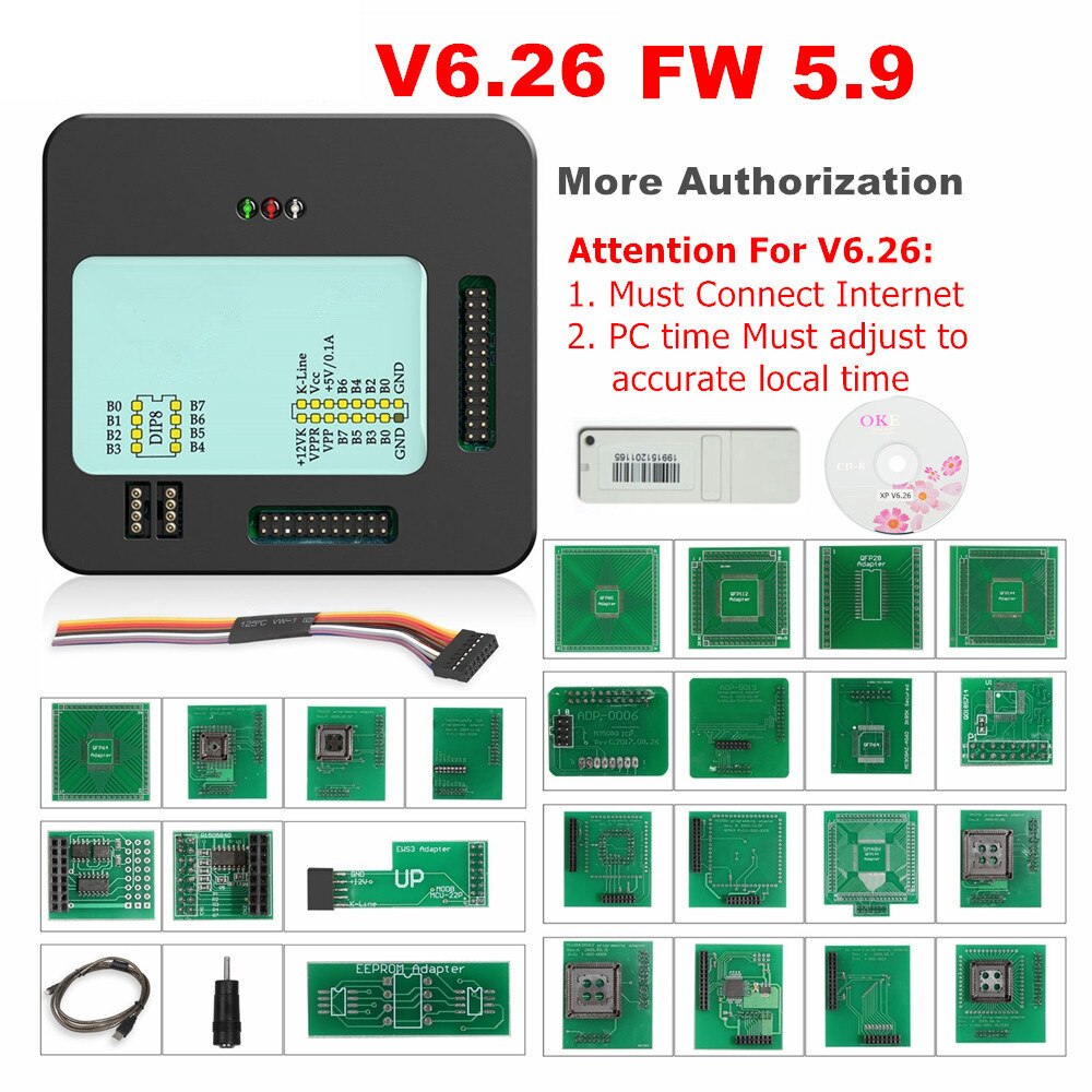 XPROG V6.50 V6.26 V6.12 Add New Authorization V5.55 X-PROG M Metal Box XPROGM ECU Programmer X Prog M Full Adapters