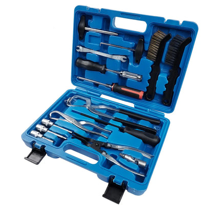 AP03 Brake Caliper Cleaning Tool 15PCS Drum & Disc Brake Tool Kit with Brake Spring Pliers/Compressor/Puller