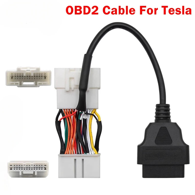 For Tesla 12pin 20pin 26pin to 16pin Male Female OBD2 Cable Connector Model 3 Model Y OBD2 OBDII Diagnostic Tool Auto Adapter