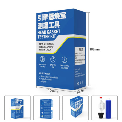 Engine combustion chamber leak testing tools, cylinder block gasket sealing leak testing kit, cylinder block crack leak detector