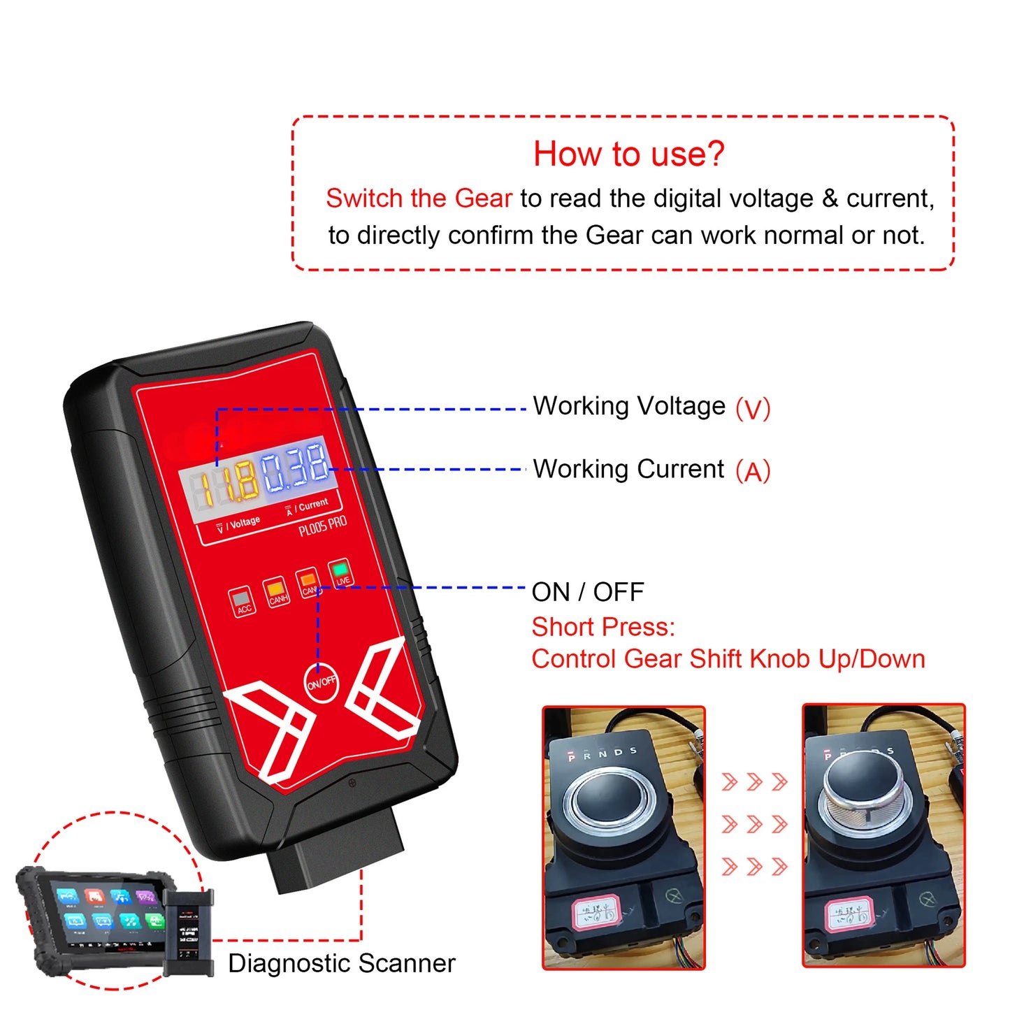 WOYO PL005PRO universal model for Land Rover for Jaguar GMS gear lever test platform supports OBD diagnosis
