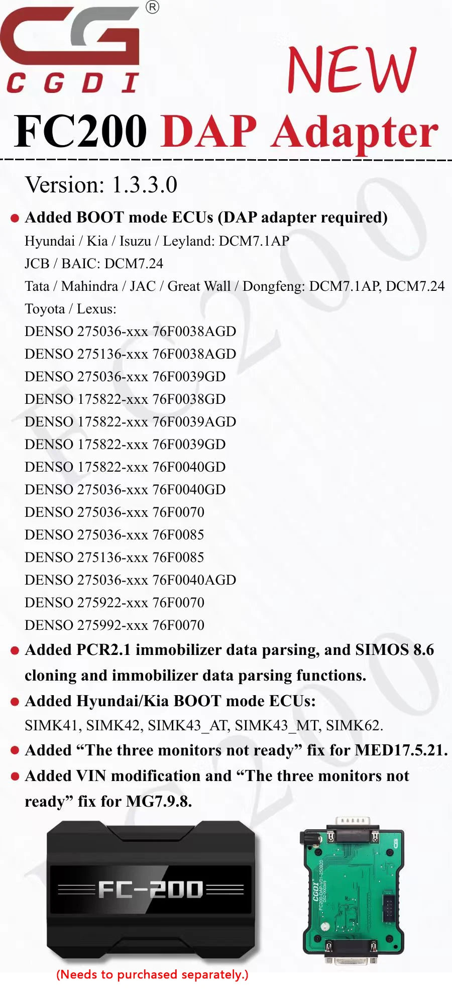 CGDI FC200 DAP Adapter