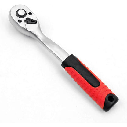 VT13114B 3/8" Drive Socket Ratchet Wrench 8" Quick-Release Composite Offset 72-Tooth Oval Head Ratchet Spanner