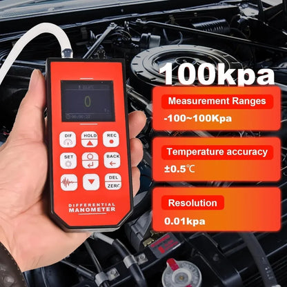 Digital Manometer Dual Port HVAC Gas Pressure Tester Differential Pressure Gauge 12 Units Large TFT Backlight Display