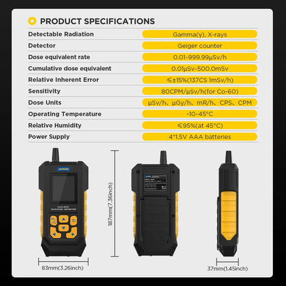 AUTOOL ND300 Geiger Counter Nuclear Radiation Detector Radiation Dosimeter X γ β ray Radioactivity Tester Sound Alarm Radiometer