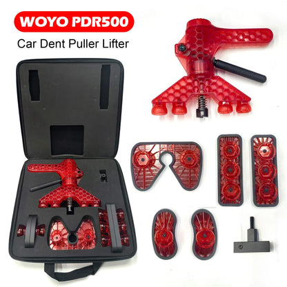 WOYO PDR500 PDR Lifter Kit For Car Dent Repair Tool, With 3 Kinds of Foot Pad & Long Tabs Adapter, Adjust the Width by Foot Pad