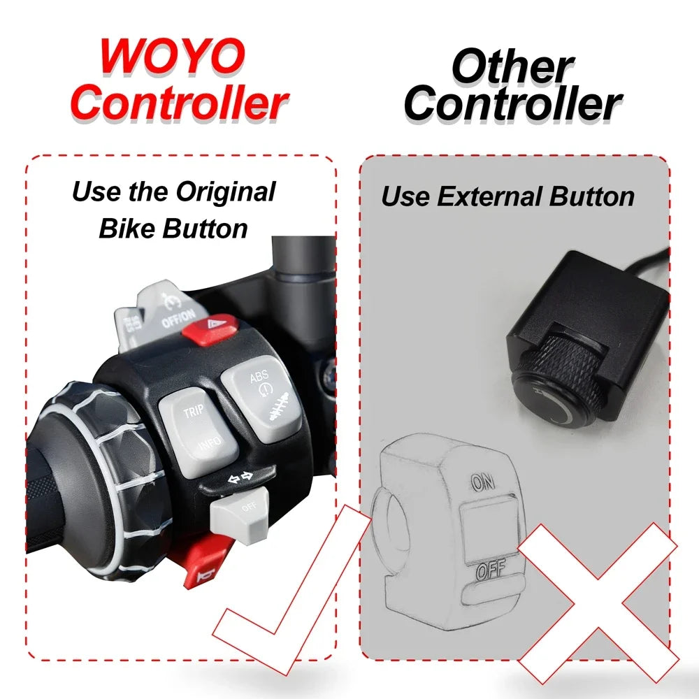 WOYO For BMW R1200GS R1200RT R1250GS F650 F750 F850 F900 Motorcycle light Control with lamp, Dim Light by Original Buttons