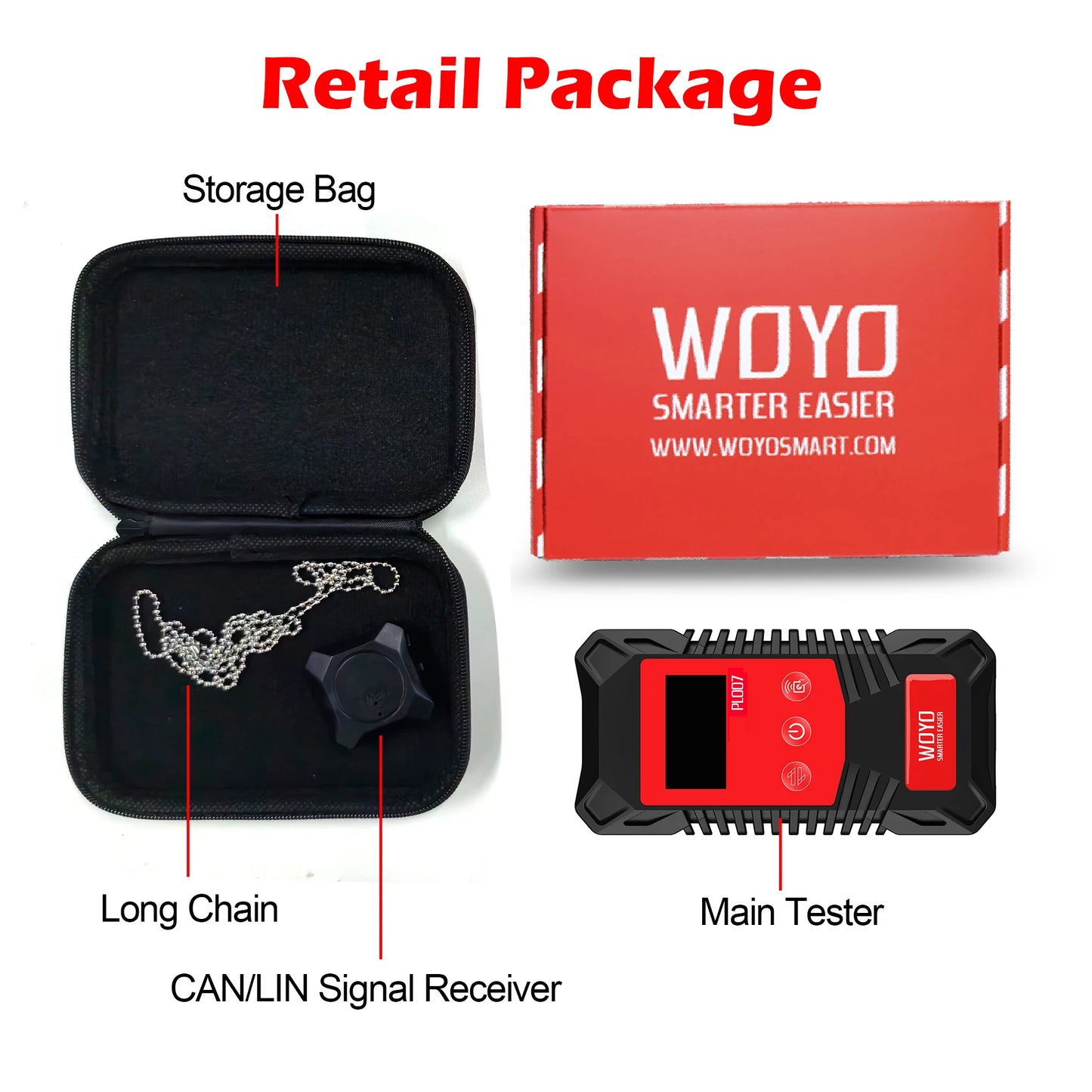 WOYO PL007 PRO 3.0 CAN BUS Tester with Wireless Signal Receiver, LIN BUS Analyzer, PWM Signal Detector For Automotive Diagnostic Tool