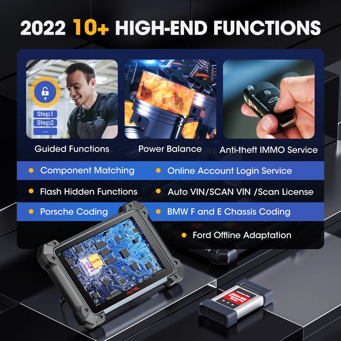 Autel MK908PRO II MK908 PRO 2 Automotive OBD2 Scanner J2534 ECU Programming Tools PK MK908S PRO