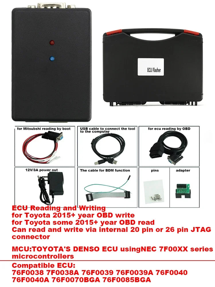 ECU Tool for Toyota Lexus ECU Flash Programmer for Denso 2015+ OBD Write Read 20/26 Pin Connector for NEC 7f00xx MCU Chip Tuning